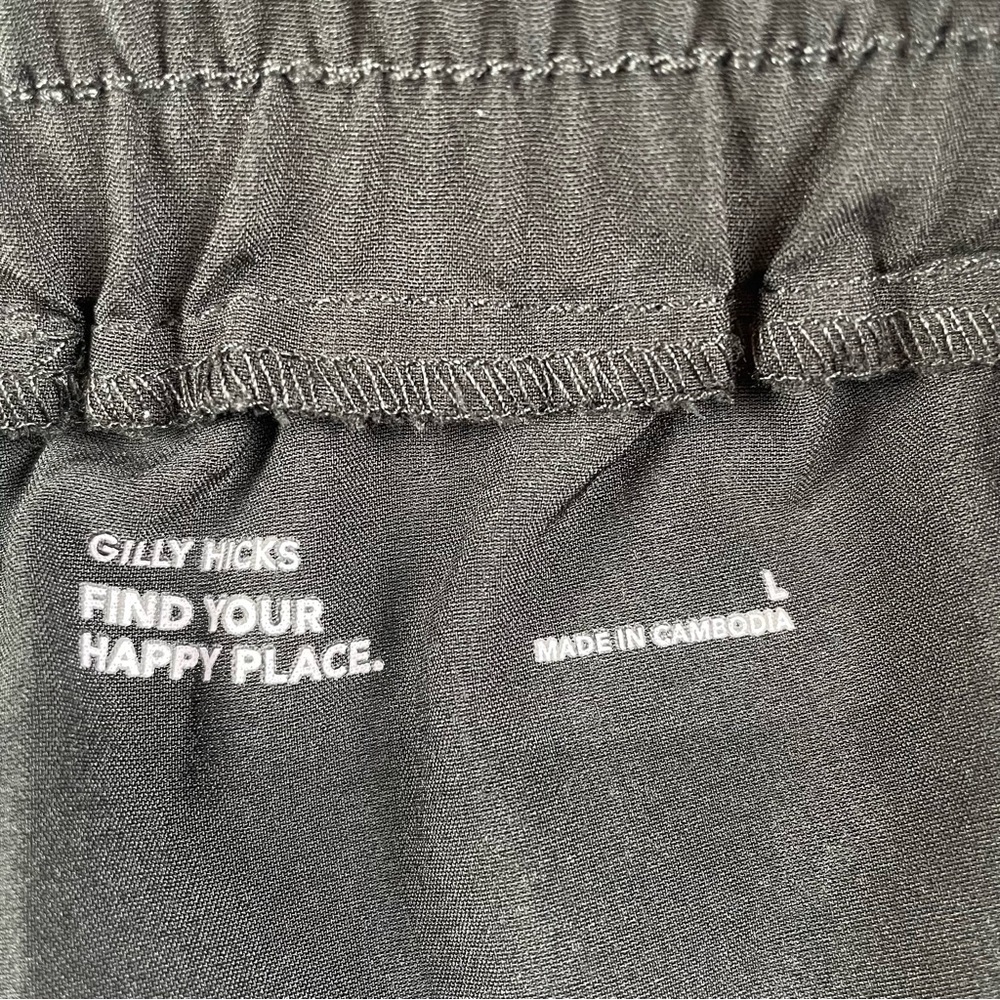 Gilly Hicks Pull on Straight Leg Pants Women’s L Black Lightweight Gorpcore Goth - Picture 9 of 13